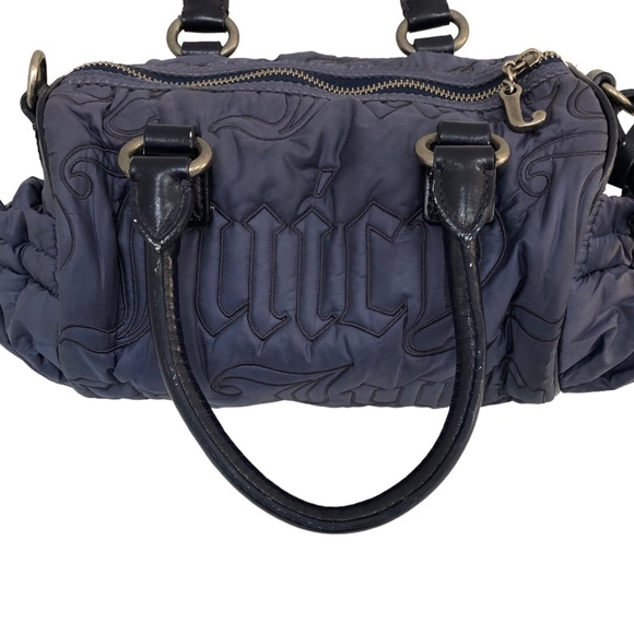 Y2K early 2k all over print Juicy Couture drawstring sporty shoulder bag purse - Picture 2 of 9